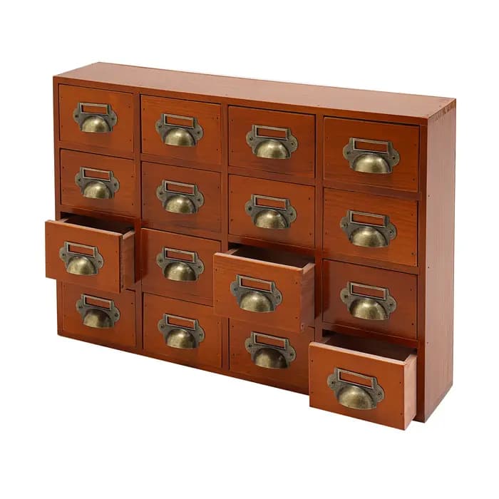 Armoire de rangement à 16 tiroirs, coffres et armoires d'apothicaire, boîte de rangement d'herbes, o