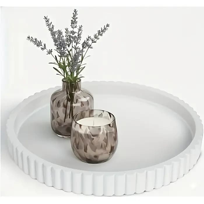 Plateau de table basse rond blanc