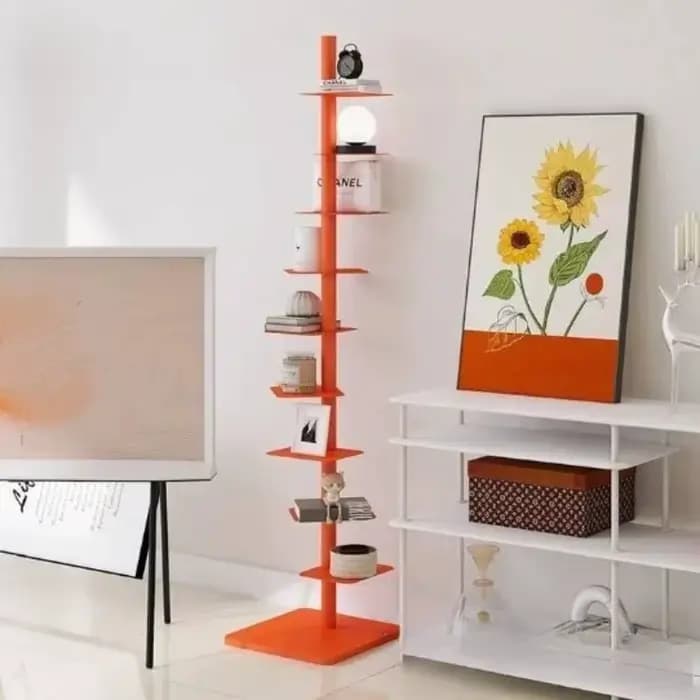 Bibliothèques créatives à 9 niveaux, bibliothèque rotative en spirale Invisible en fer, présentoir d