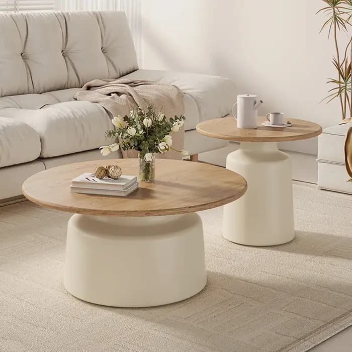 Table basse ronde De luxe Design en bois minimaliste Magazine