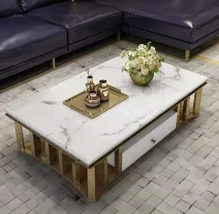 Table basse en marbre pour salon, table à thé, table de canapé, haute qualité