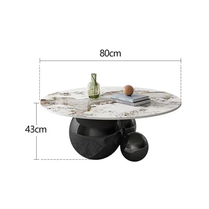 Table Basse Ronde en Acier Inoxydable