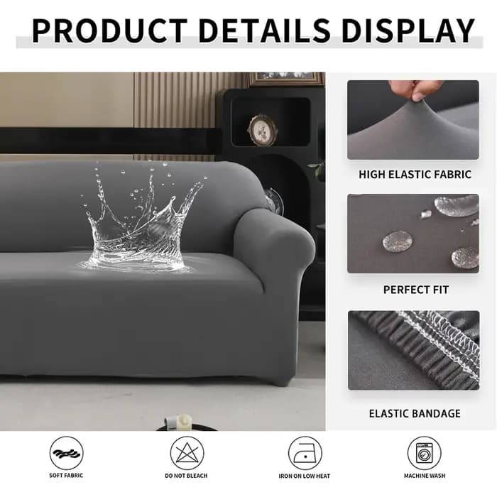 1 Housse de canapé imperméable et antidérapante pour salon