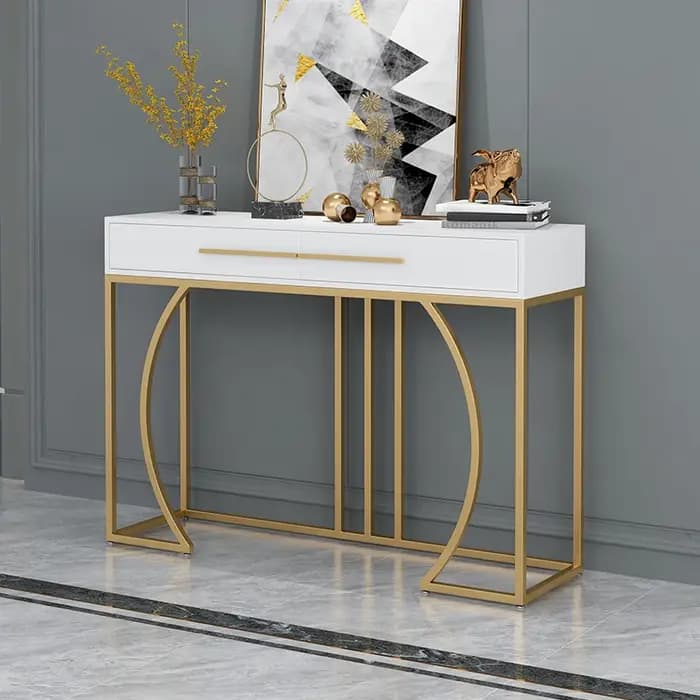 Table Console classique en forme de demi-lune