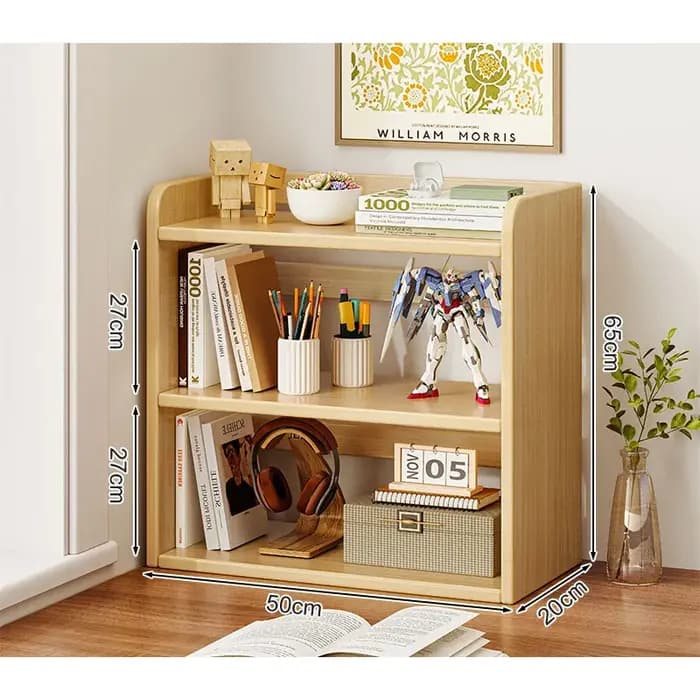 Étagère de bureau à 3 niveaux, étagères de rangement en bois, bibliothèque ouverte, casier pour la m