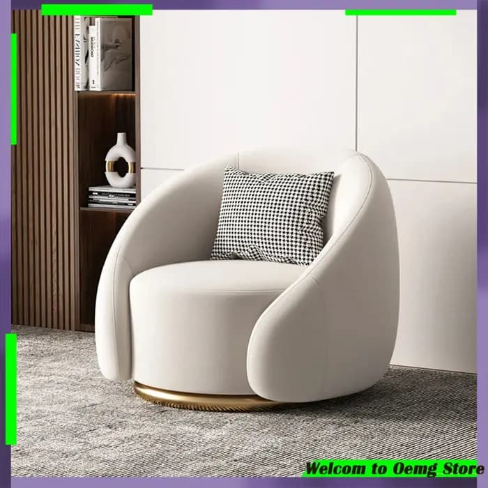 Fauteuil de salon confortable de style nordique avec support pour les coudes et soutien lombaire