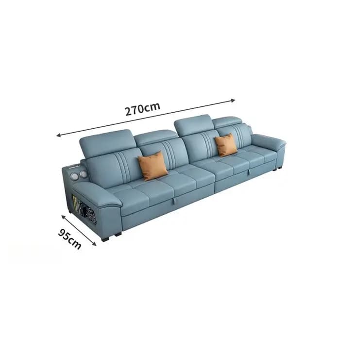 Canapé en cuir véritable design De luxe moderne caché Relax lit