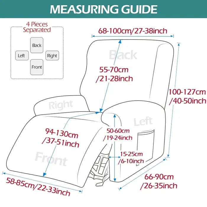 Housse de canapé inclinable chaise paresseuse couleur unie