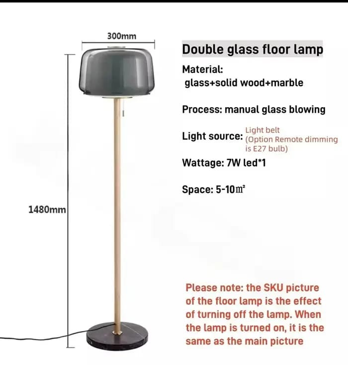 Canapé moderne coin latéral lampadaire nordique Double verre lampe de table chevet étude bureau salon créatif LED lampe sur pied