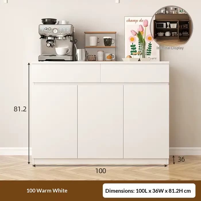 Meuble de rangement moderne en bois massif pour salon