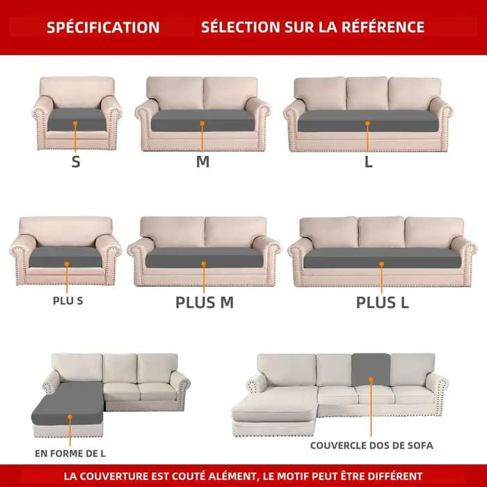 Housse de coussin de canapé élastique pour salon