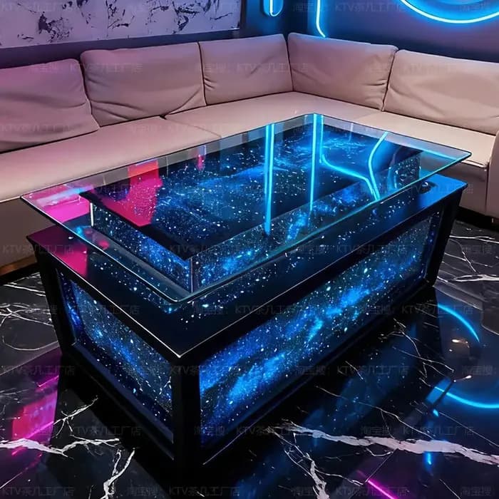 Table basse en verre trempé lumineux