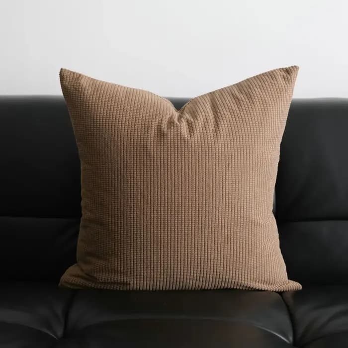 Juste de coussin carrée Maillard au design moderne à rayures