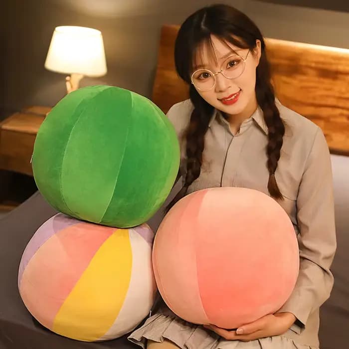 Coussin Boule Ronde en Velours de Style Nordique, Pouf de Siège en Peluche, Décor de Canapé de Chambre, Coussin Boule Douce, Heart de Taille et de Dos