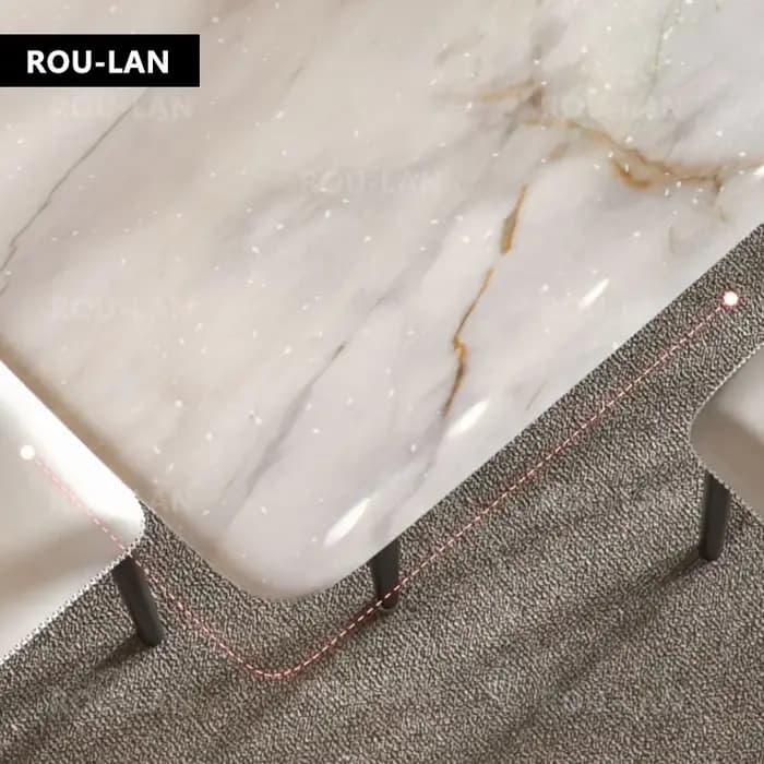Table à manger en pierre de cristal de couleur de luxe légère