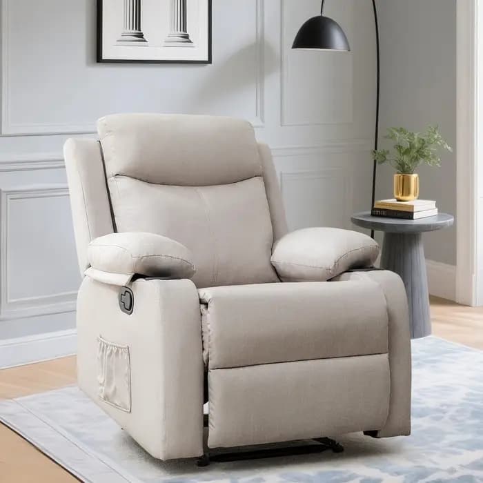 Korser Petites fauteuils inclinables pour petits espaces, chaise inclinable manuelle avec porte-gobe