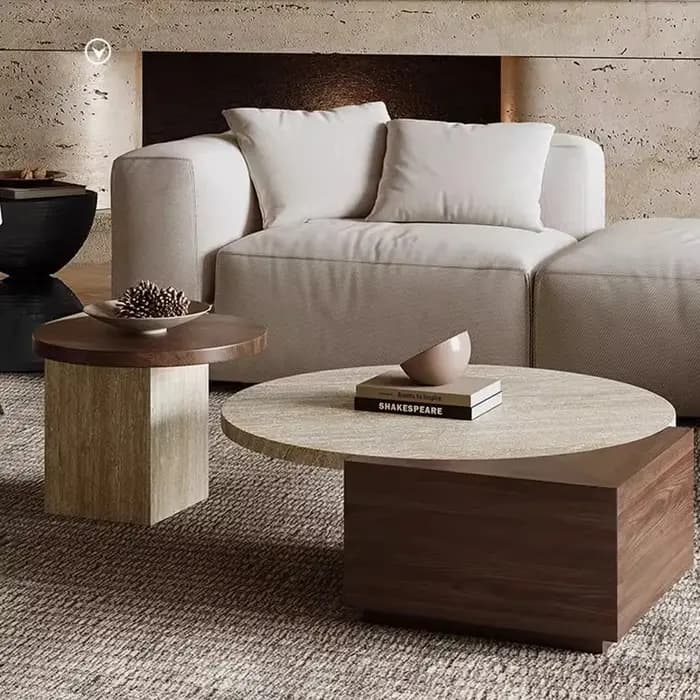 Wabi Sabi ensembles Table Basse ronde beauté Design Unique