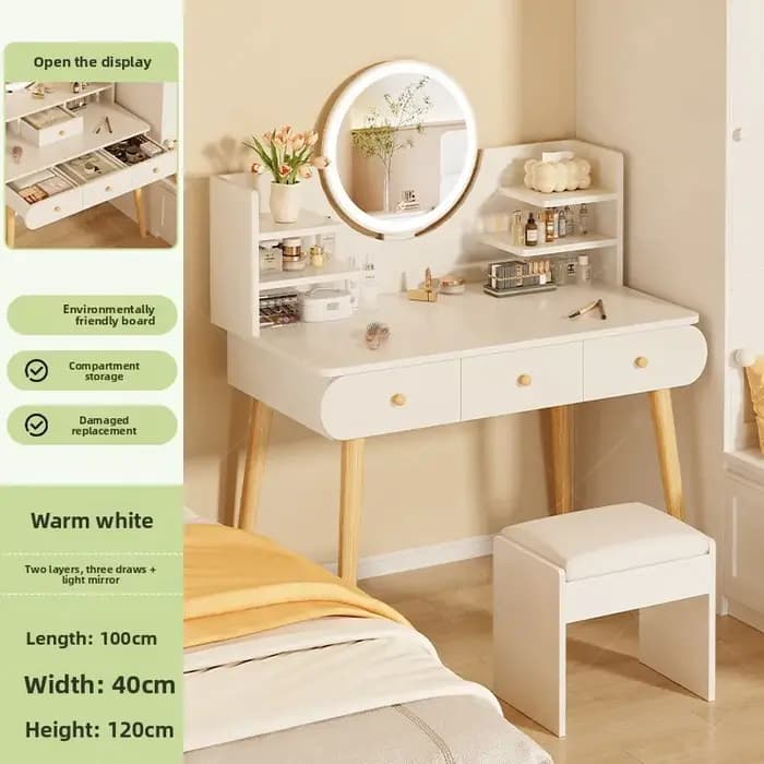 Commode multifonctionnelle, commode intégrée pour chambre, multi-pompes avec miroir de maquillage, t
