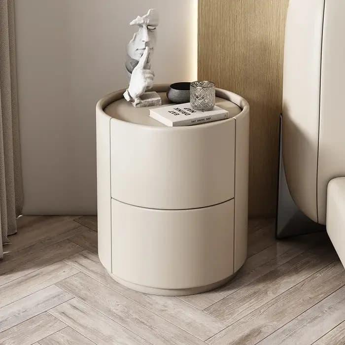 Meuble d'appoint pour canapé, table de chevet ronde créative en bois massif, nouvelle petite armoire