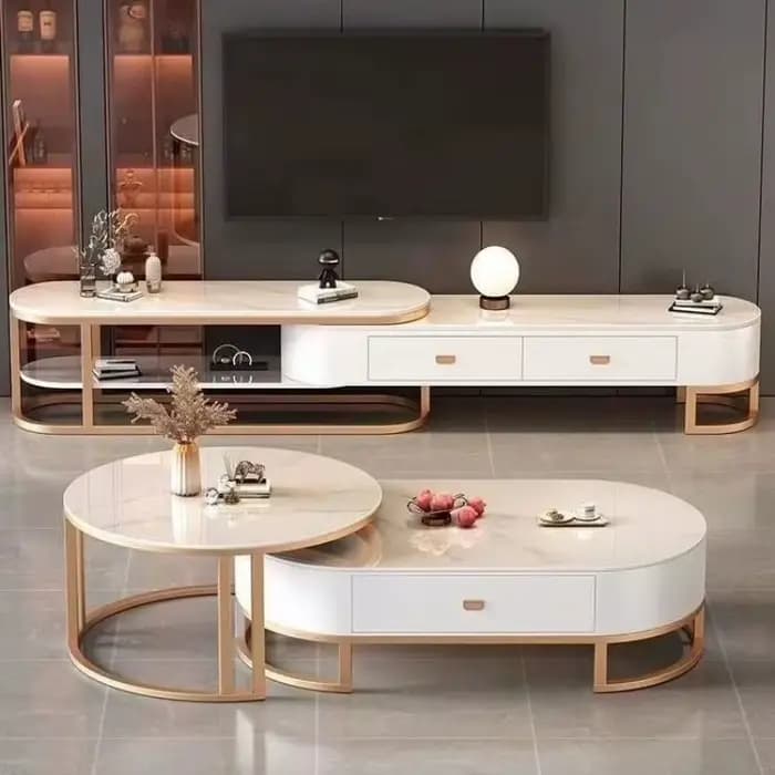 Table basse en marbre pour carnet de notes