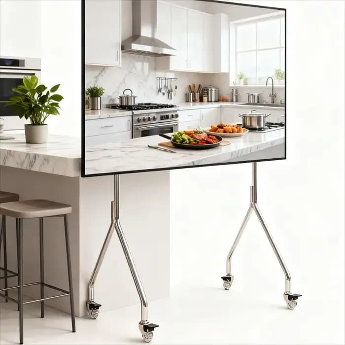 Meuble TV multifonctionnel nordique en acier inoxydable