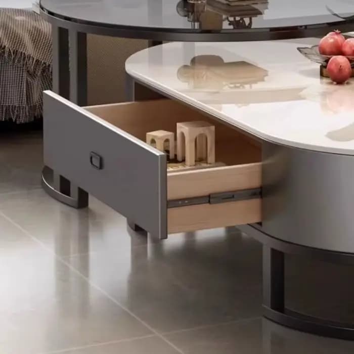 Table basse en marbre pour carnet de notes