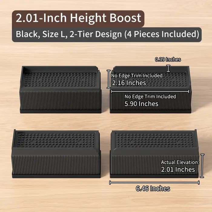 Nouveaux coussinets rehaussants pour meubles : rehausseurs empilables à usage domestique pour pieds de table/chaise/lit