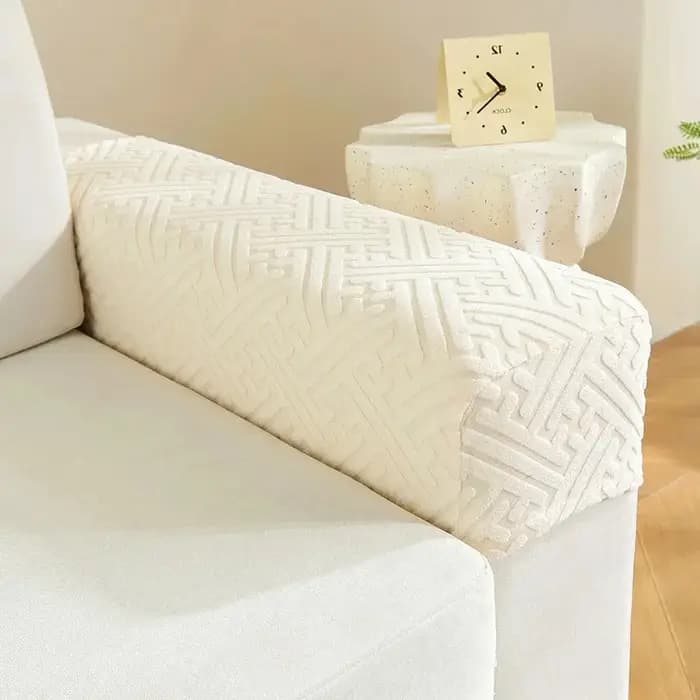 2 pièces 76cm x 25cm Jacquard extensible ajustement canapé bras protecteur accoudoir couvre