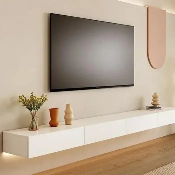 Console suspendue supports Tv flottant meuble bas miroir simplicité supports Tv Console Suporte Tv m