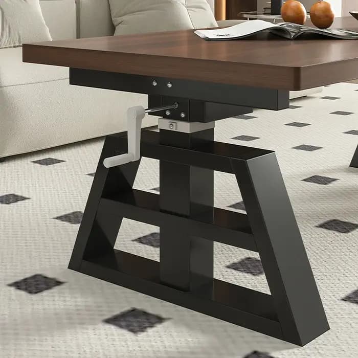 Table basse rectangulaire avec pieds en métal