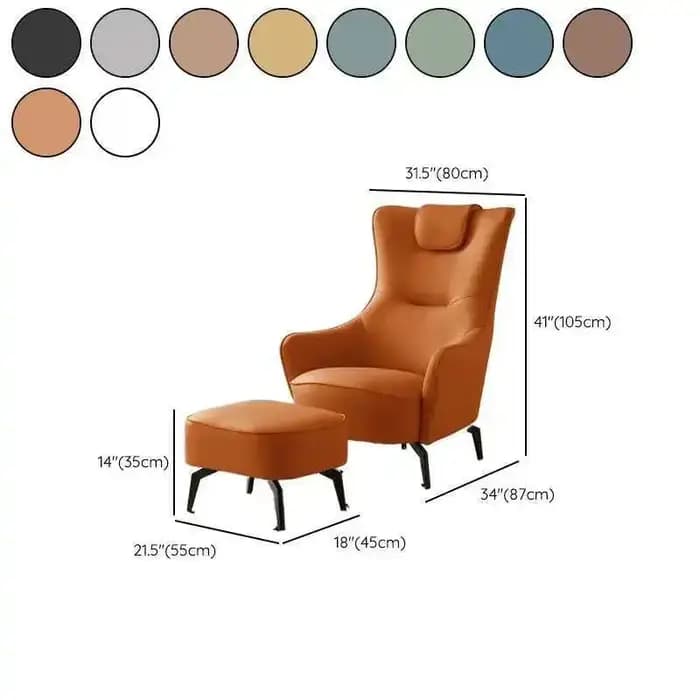 Chaise de canapé simple en cuir de luxe, chaise d'appoint moderne minimaliste à dossier haut pour sa