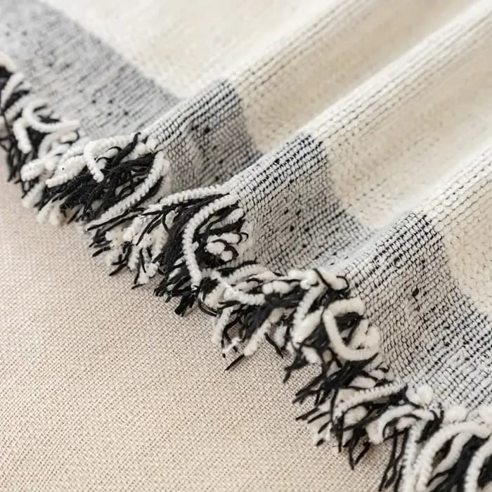 Serviette de canapé en Chenille de Style Boho avec glands