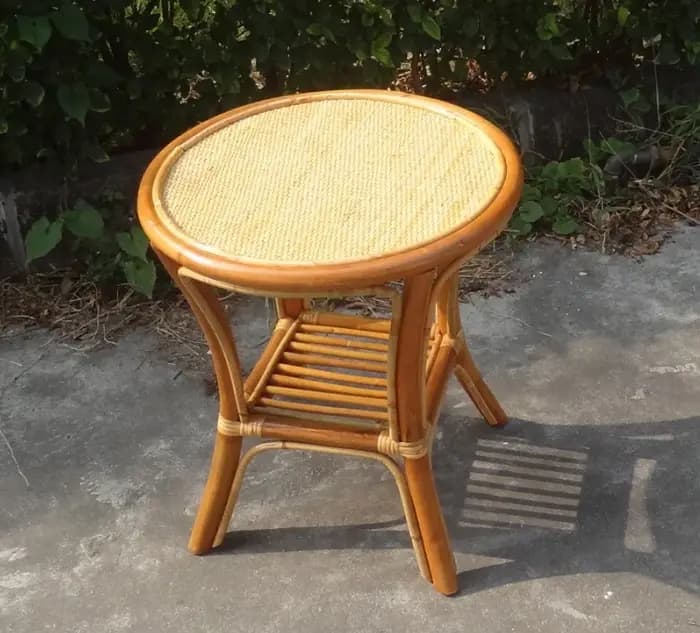 Table basse ronde artistique en rotin, Mini Table à thé et à manger pour balcon, salon, Table d'appo