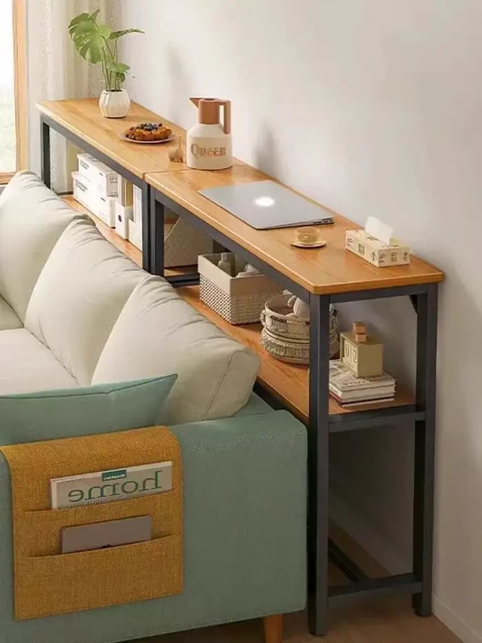 Étagère arrière multifonctionnelle pour canapé de salon