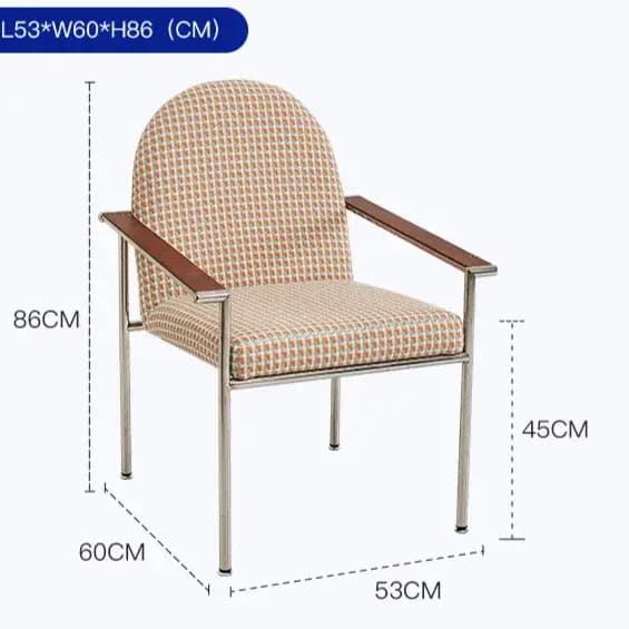 Chaises de Luxe en Métal avec Dossier Ergonomique pour Salon