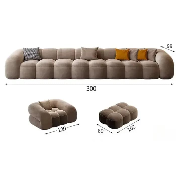 Canapé de salon de luxe double design moderne minimaliste pour adultes