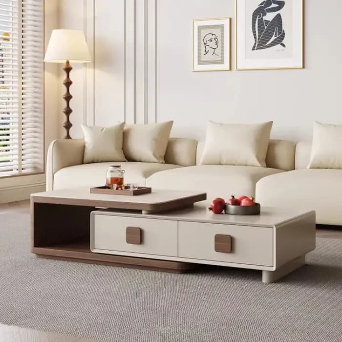 Table basse de salon nordique avec rangement