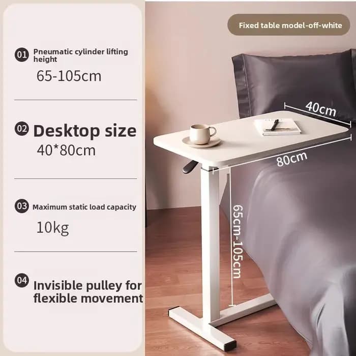 Table basse relevable 40 x 80 cm, table de chevet amovible avec roulettes, petite table d'appoint en cuir pour canapé d'angle
