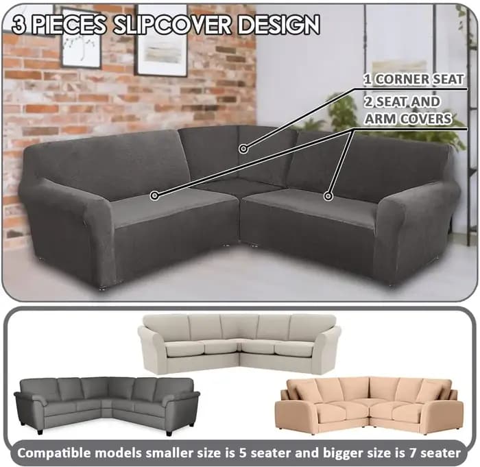 Housse de canapé d'angle en velours en forme de L