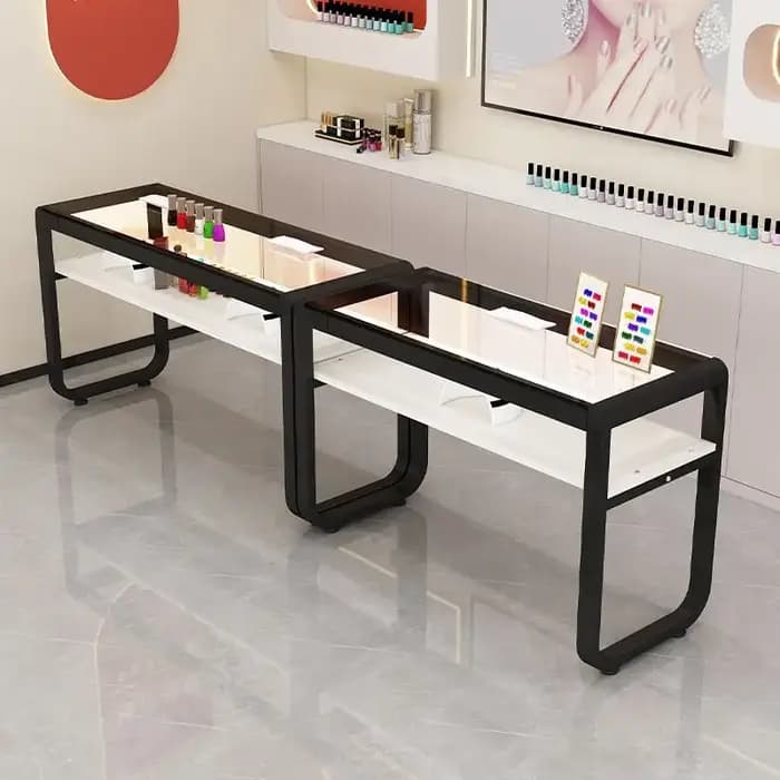 Table à ongles en verre trempé