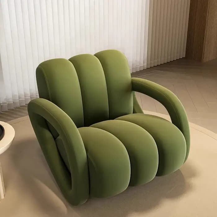 Velur vert chaise balcon tissu Support sectionnel