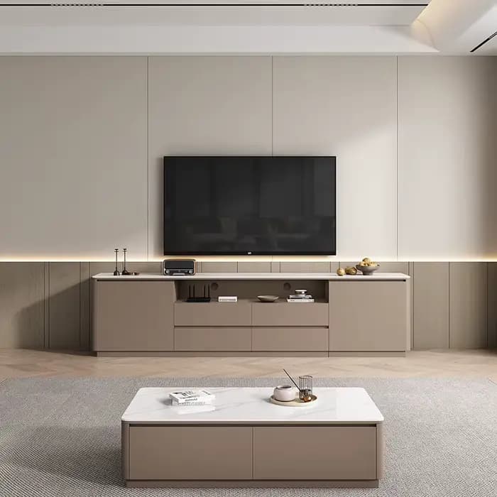Meuble TV moderne avec cadre blanc