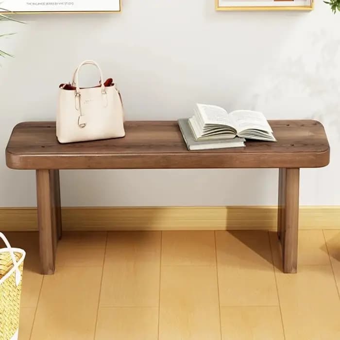  Banc d'entrée en bois massif – Tabouret polyvalent pour salon
