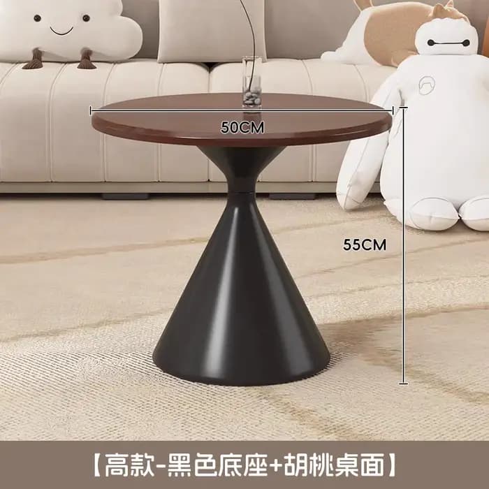Petite table basse ronde en bois pour salon, chambre, jardin, canapé, meubles de salon