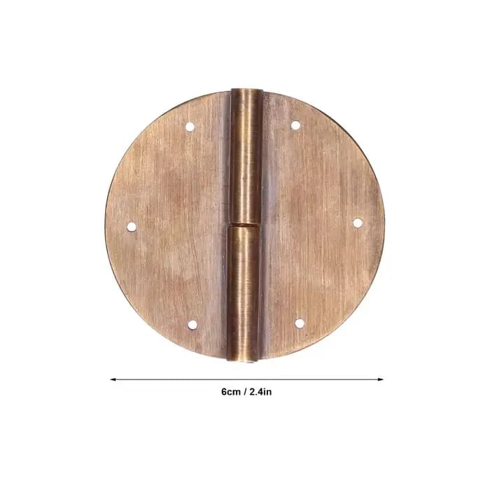 Charnières de meubles vintage en laiton rond de 6cm