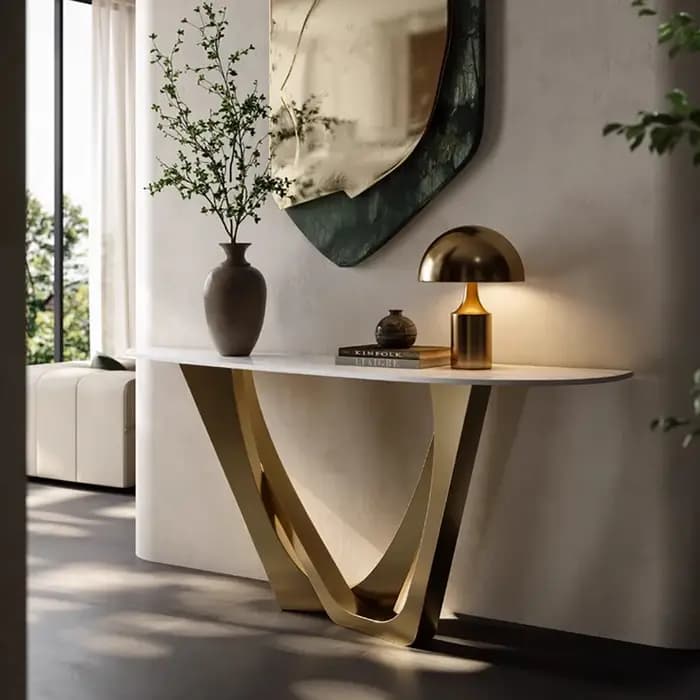 Table console de luxe, design moderne et élégant, meuble de salon