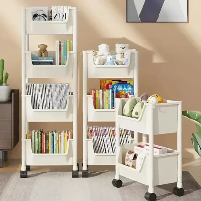 Bibliothèque à roulettes multicouche simple
