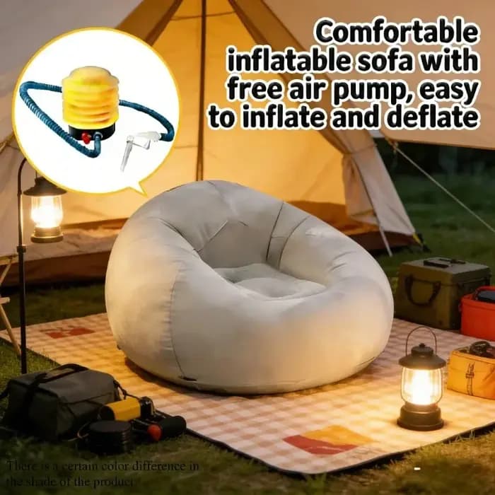 Fauteuil gonflable ergonomique en PVC, portable et pliable, pour une personne, pour une utilisation intérieure et extérieure, canapé gonflable