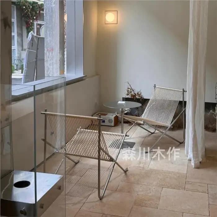 MOMO Bauhaus chaise de loisirs Design Simple salon canapé balcon corde tissée en acier inoxydable cadre solide moderne