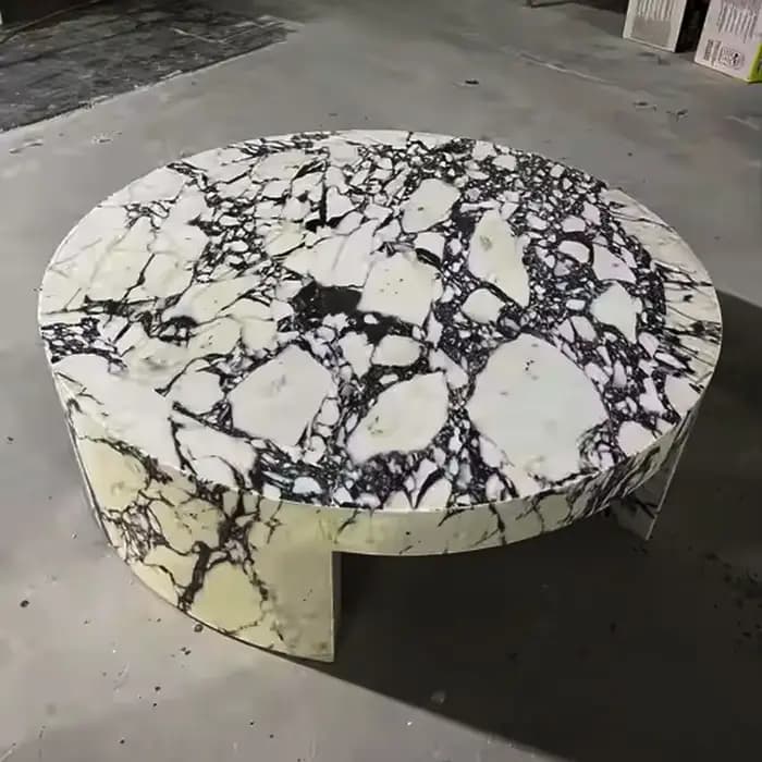 Meubles de maison CALACATTA VIOLA ARNO pierre marbre table basse ronde à vendre
